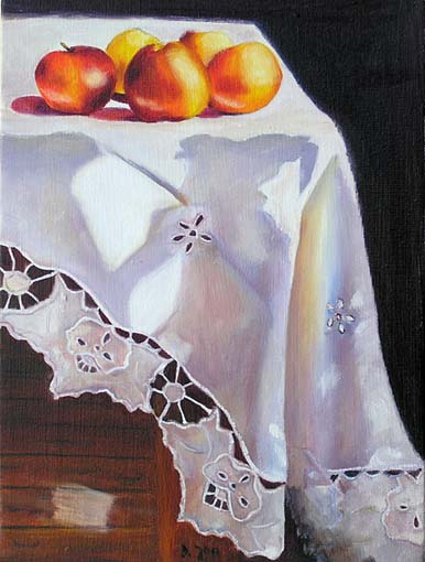 Doris Joa. Apples on table.