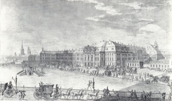 М. И. Махаев  Вид старого Зимнего дворца со стороны Дворцовой площади